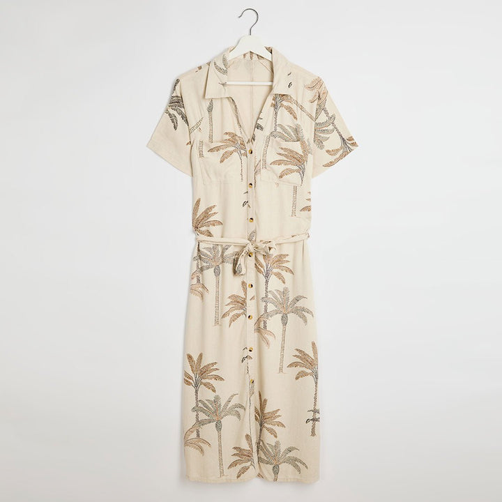 Ladies Palm Linen Mix Dress from You Know Who's