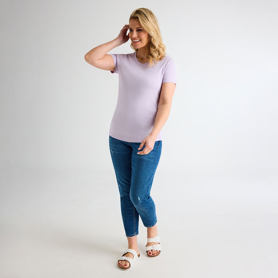 Ladies Pastel Lilac Crew Neck T-Shirt from You Know Who's