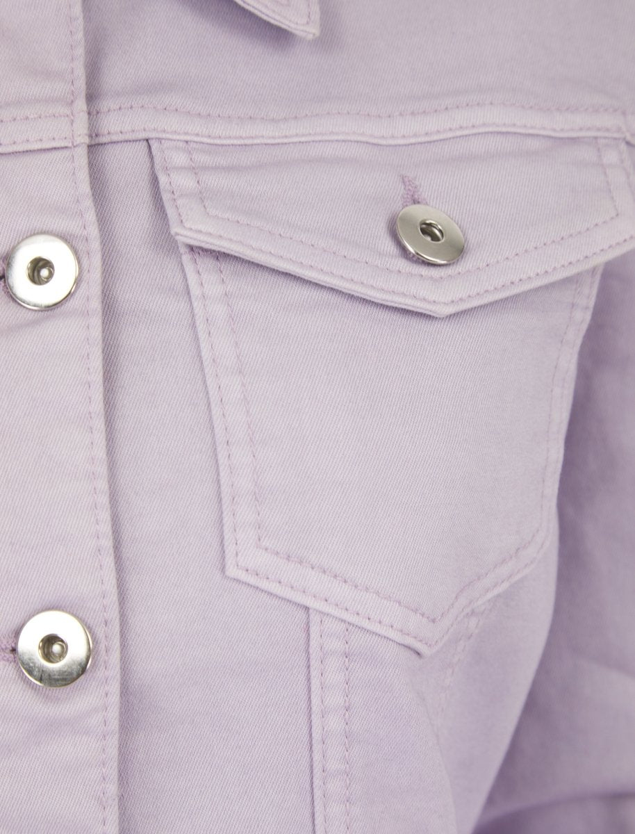 Ladies Pastel Lilac Stretch Denim Jacket from You Know Who's