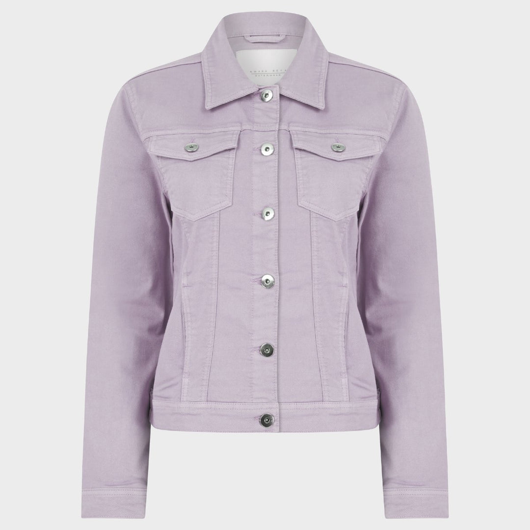 Ladies Pastel Lilac Stretch Denim Jacket from You Know Who's