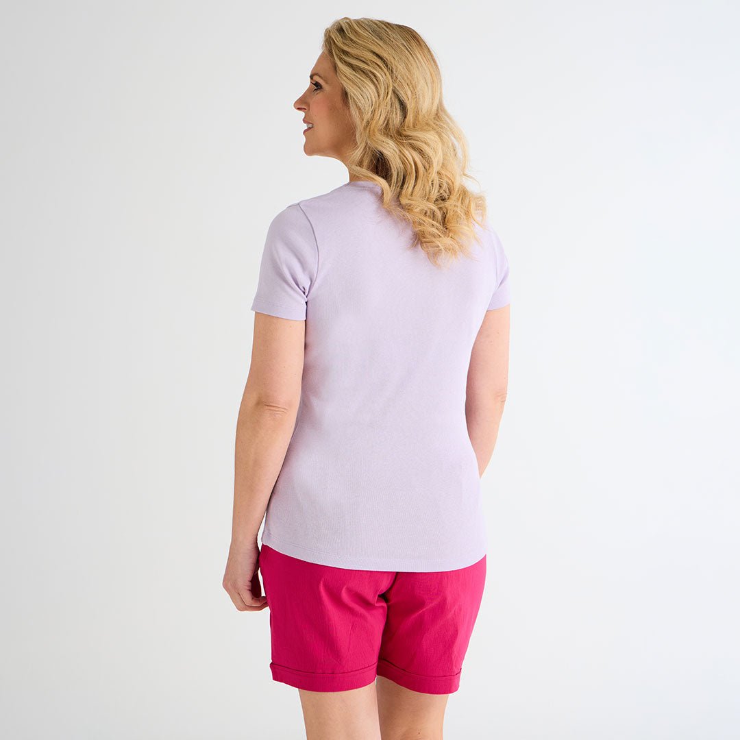 Ladies Pastel Lilac V Neck T-Shirt from You Know Who's