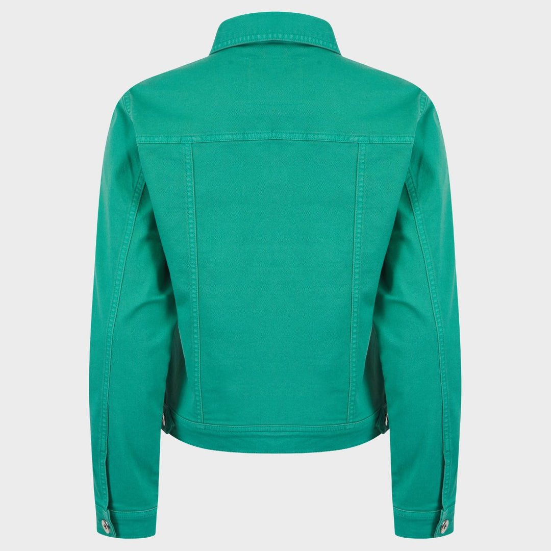 Ladies Peacock Green Stretch Denim Jacket from You Know Who's