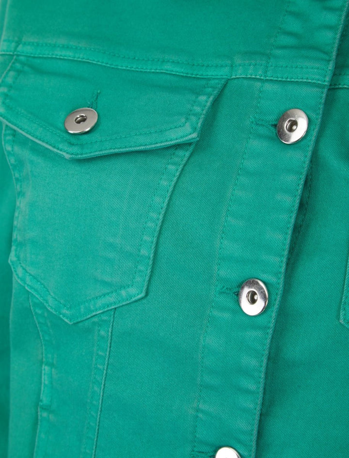 Ladies Peacock Green Stretch Denim Jacket from You Know Who's