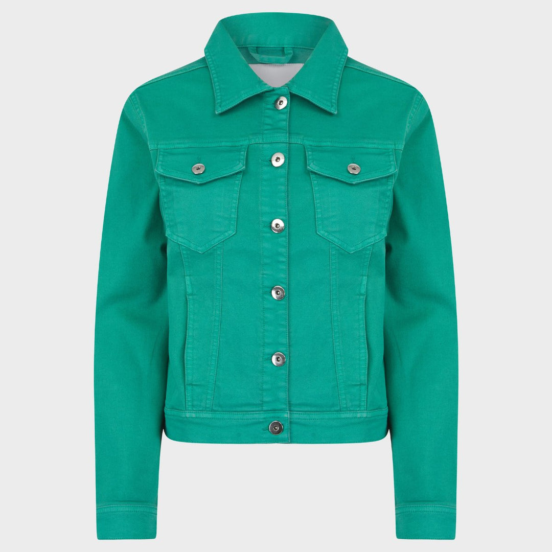 Ladies Peacock Green Stretch Denim Jacket from You Know Who's