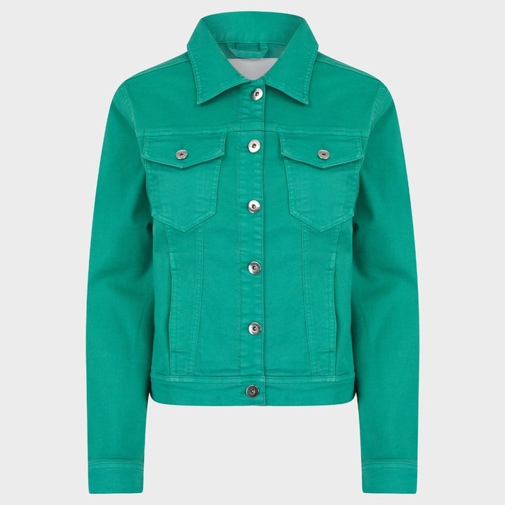 Ladies Peacock Green Stretch Denim Jacket from You Know Who's