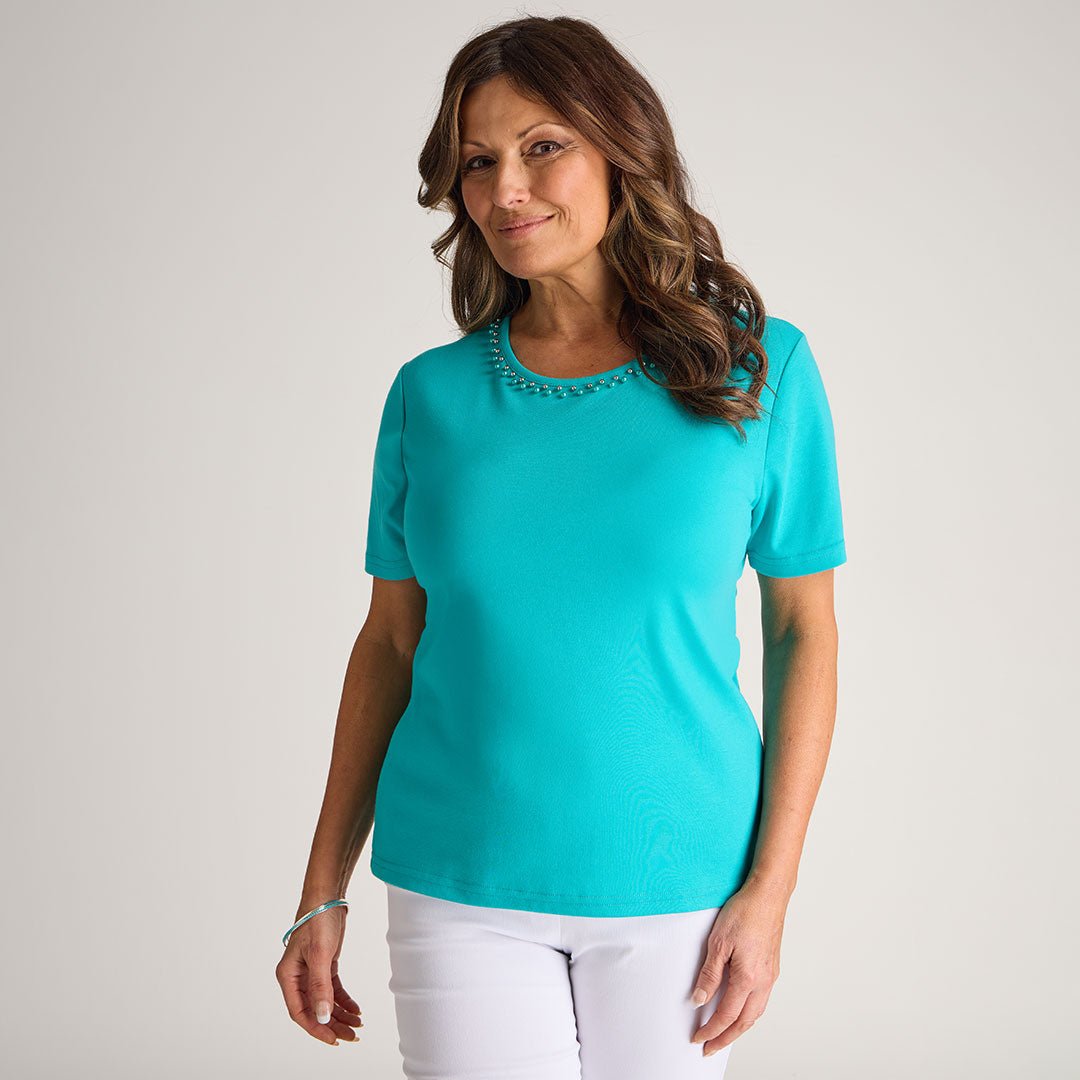 Ladies Pearl Neck T-Shirt from You Know Who's