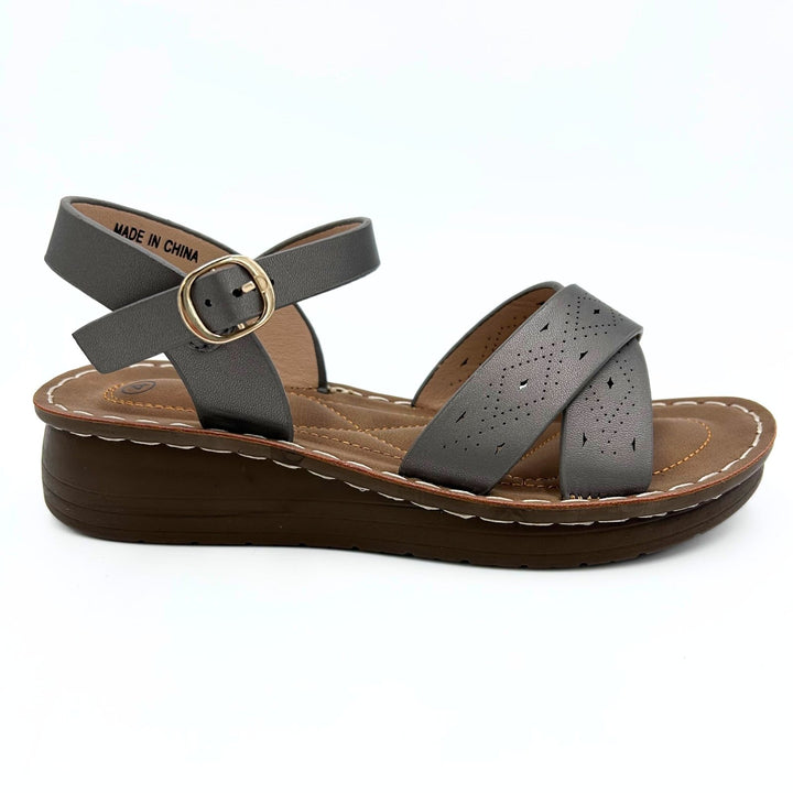 Ladies Pewter Strap Sandal from You Know Who's