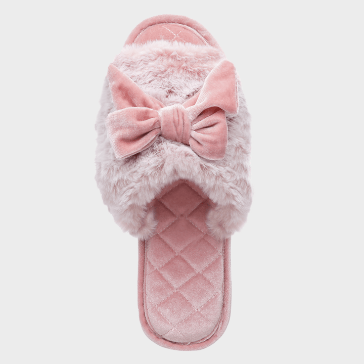 Ladies Pink Bow Plush Slider from You Know Who's