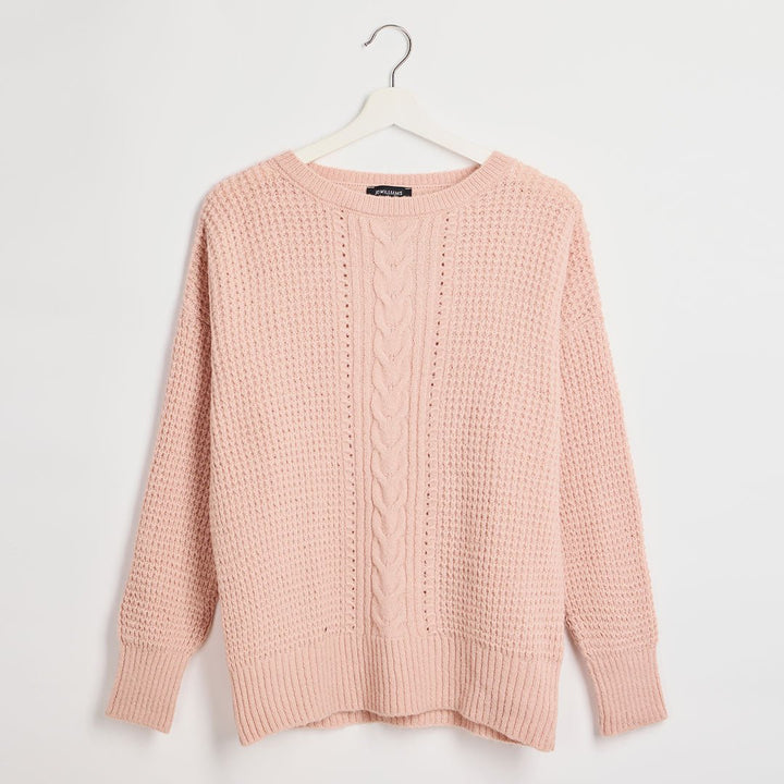 Ladies Pink Cable Knit Jumper from You Know Who's