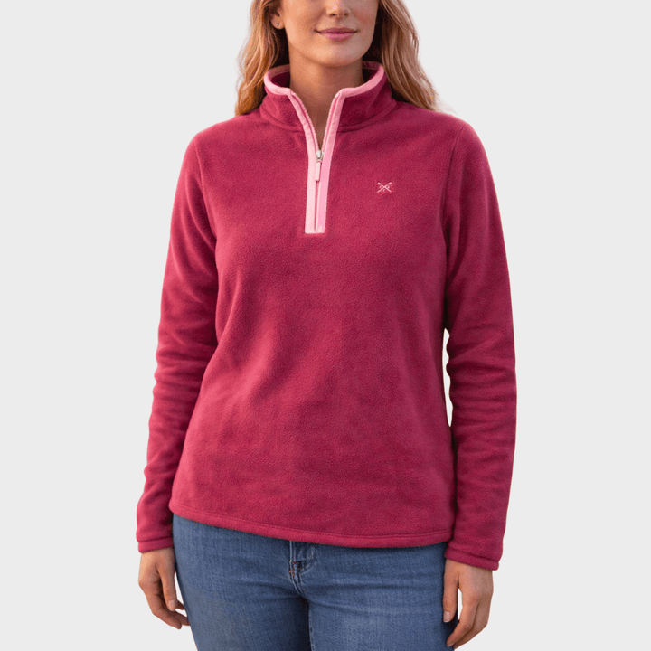 Ladies Pink Crew 1/4 Zip Fleece from You Know Who's