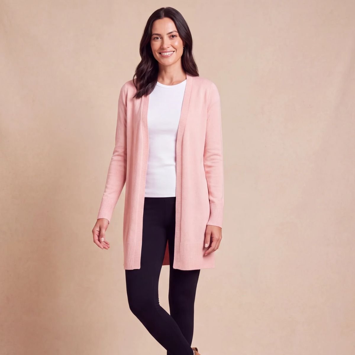 Ladies Pink Edge To Edge Cardigan from You Know Who's