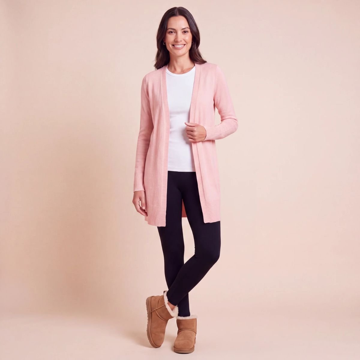 Ladies Pink Edge To Edge Cardigan from You Know Who's