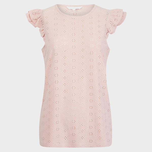Ladies Pink Flower Ruffle Sleeve Top from You Know Who's