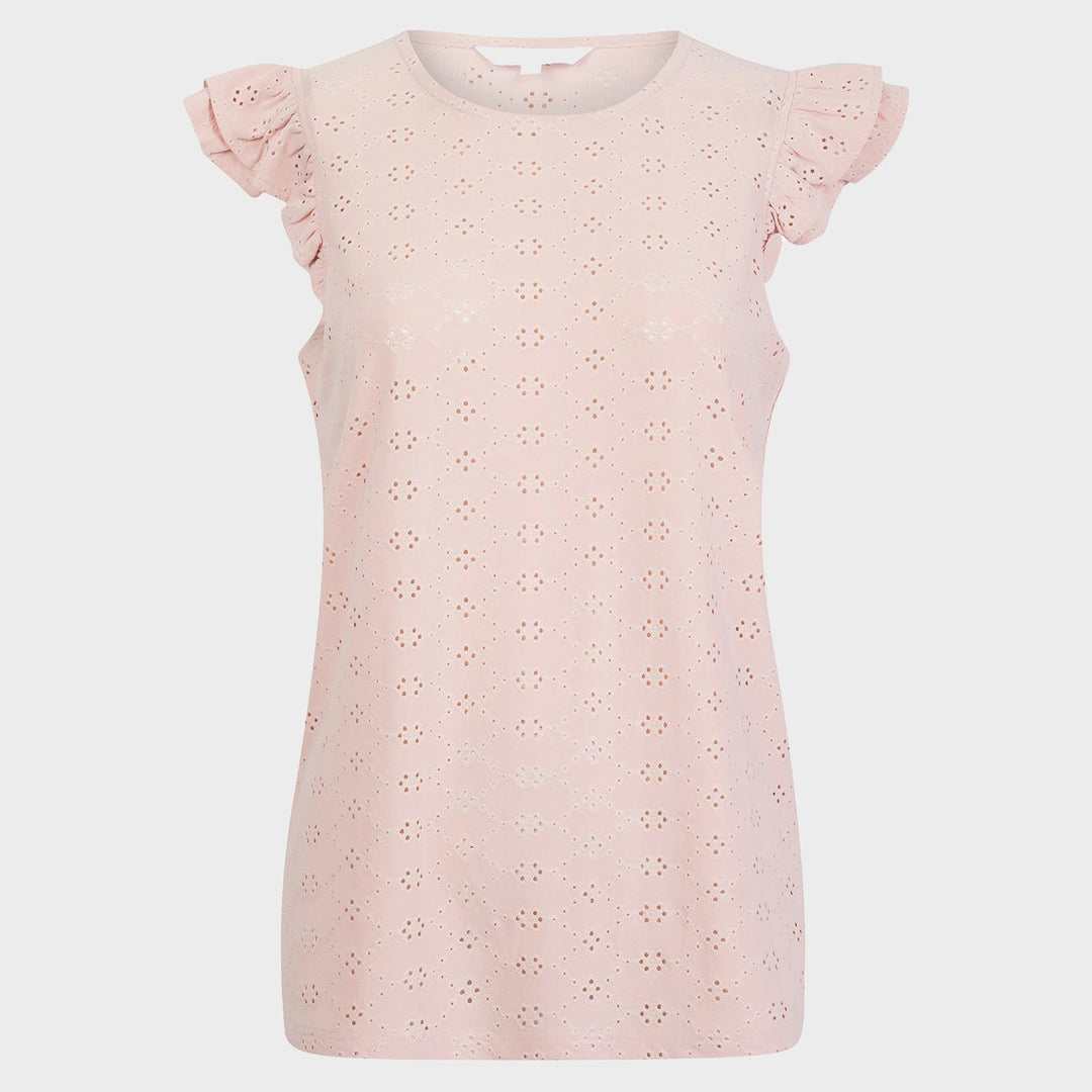Ladies Pink Flower Ruffle Sleeve Top from You Know Who's