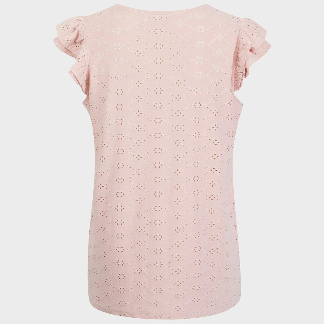 Ladies Pink Flower Ruffle Sleeve Top from You Know Who's