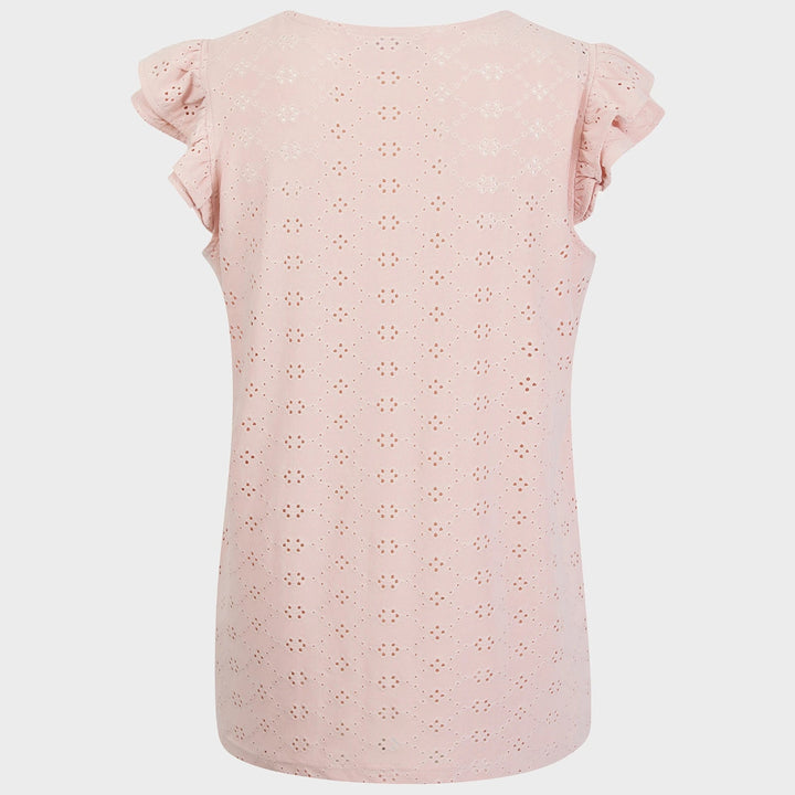 Ladies Pink Flower Ruffle Sleeve Top from You Know Who's