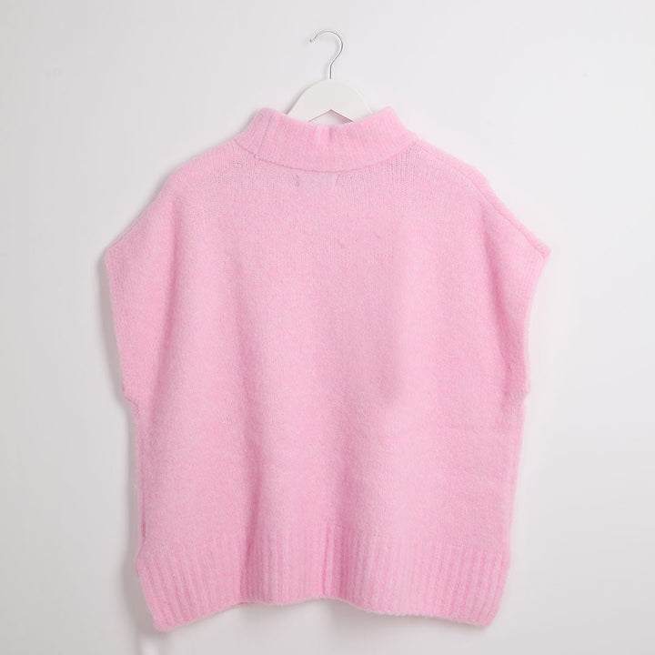 Ladies Pink Fluffy Sleeveless Jumper from You Know Who's