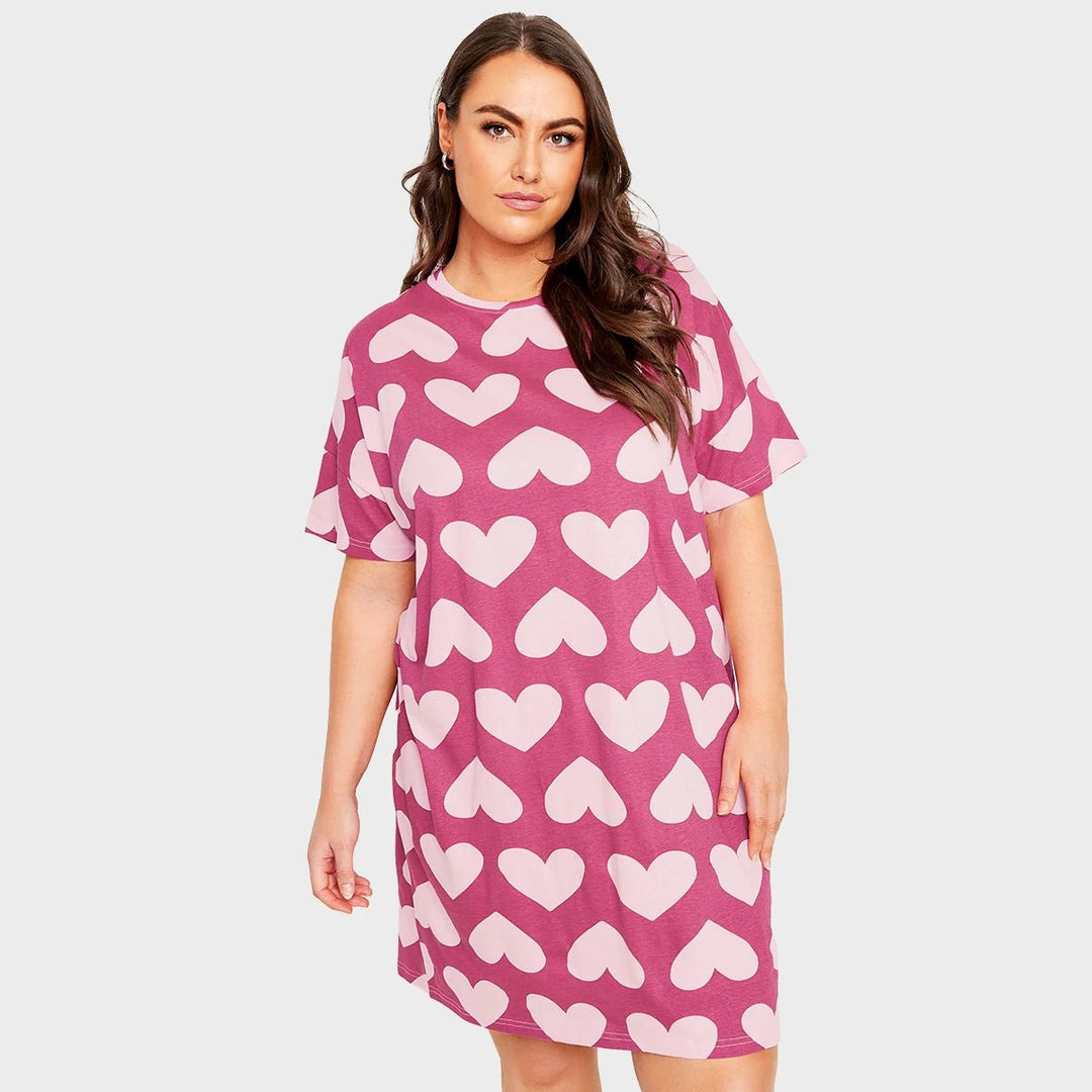 Ladies Pink Heart Curve Nightie from You Know Who's