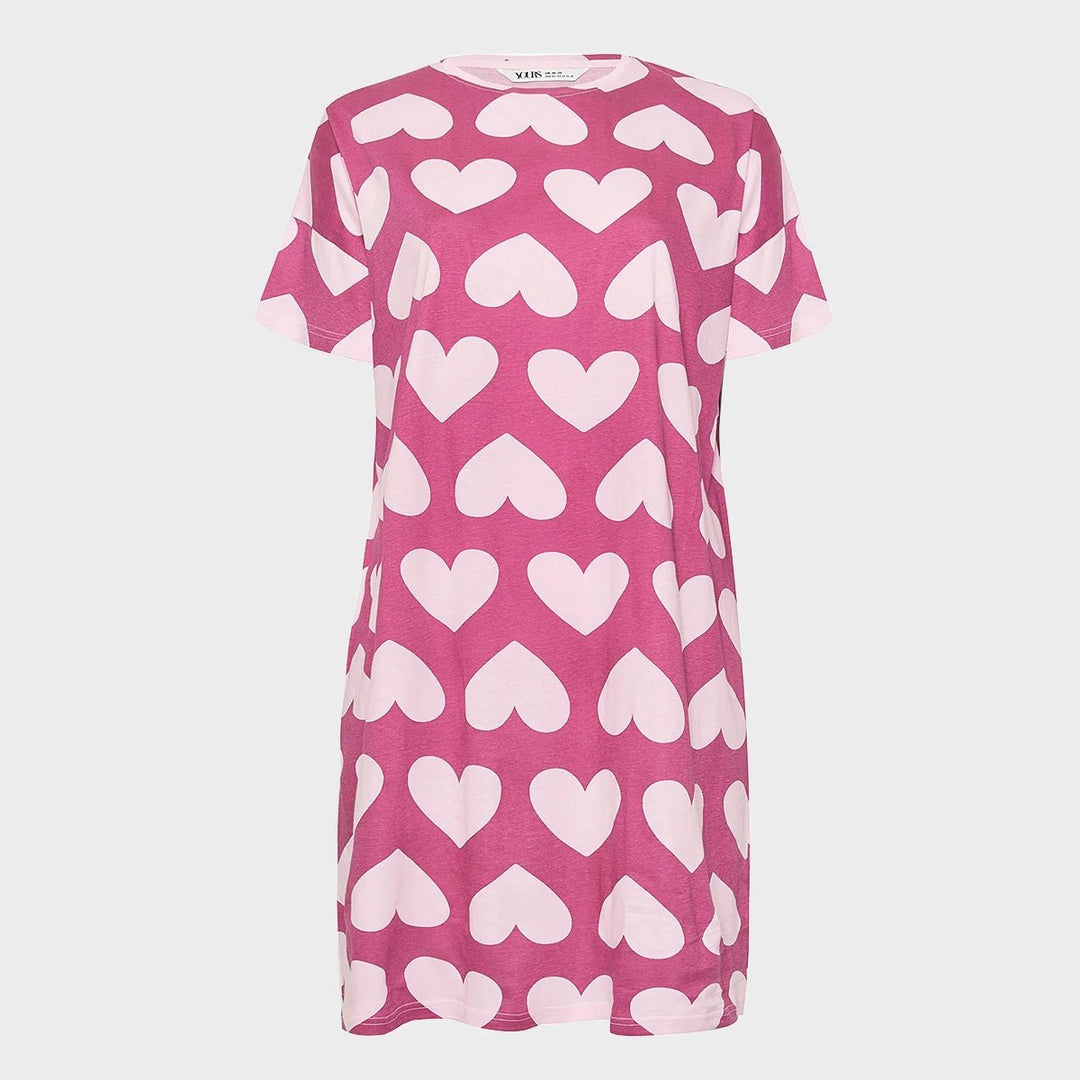 Ladies Pink Heart Curve Nightie from You Know Who's