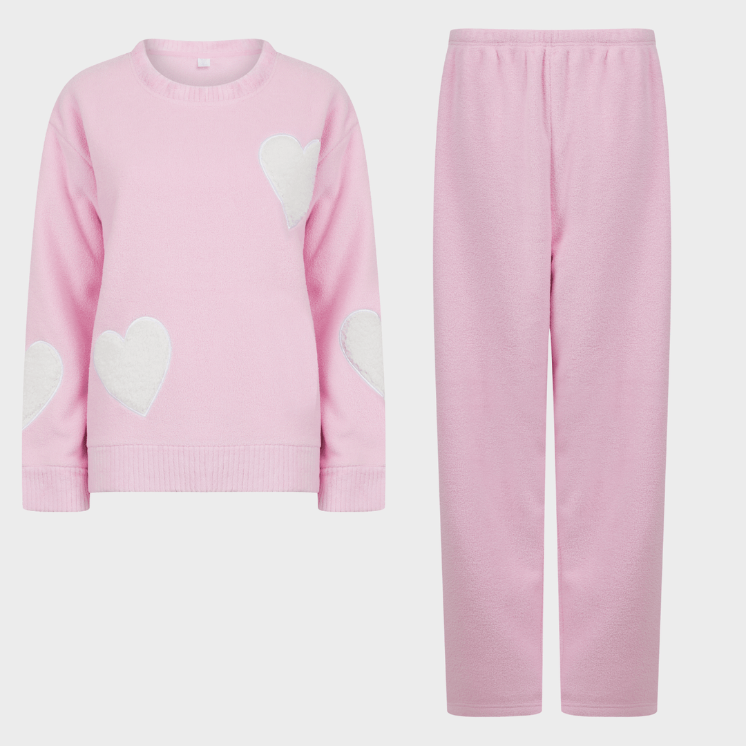 Ladies Pink Hearts Lounge Set from You Know Who's
