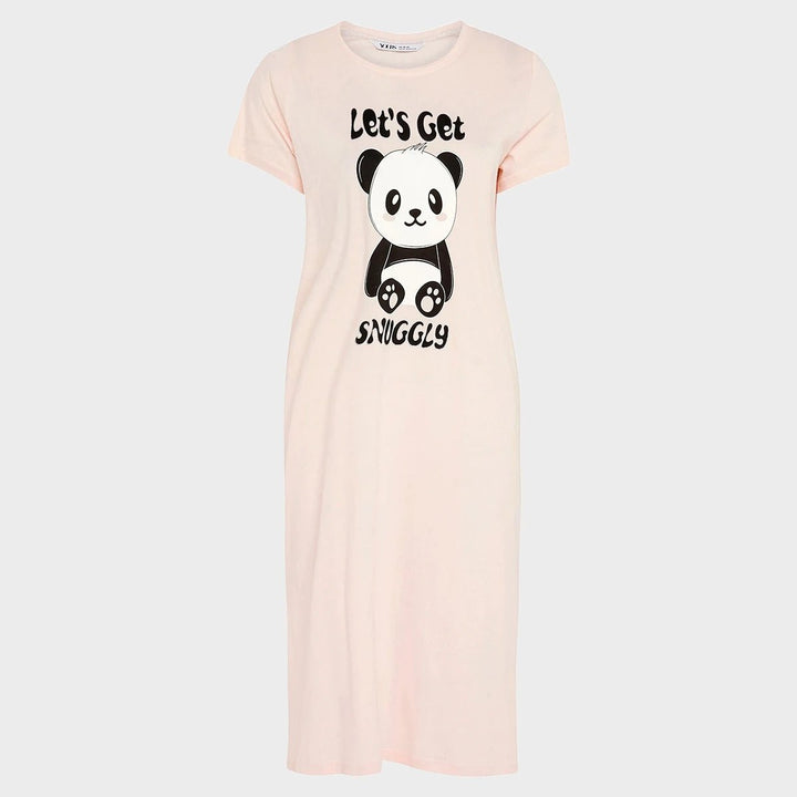 Ladies Pink Panda Curve Nightie from You Know Who's