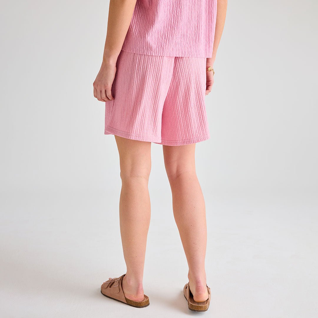 Ladies Pink Plisse 2pk Short from You Know Who's