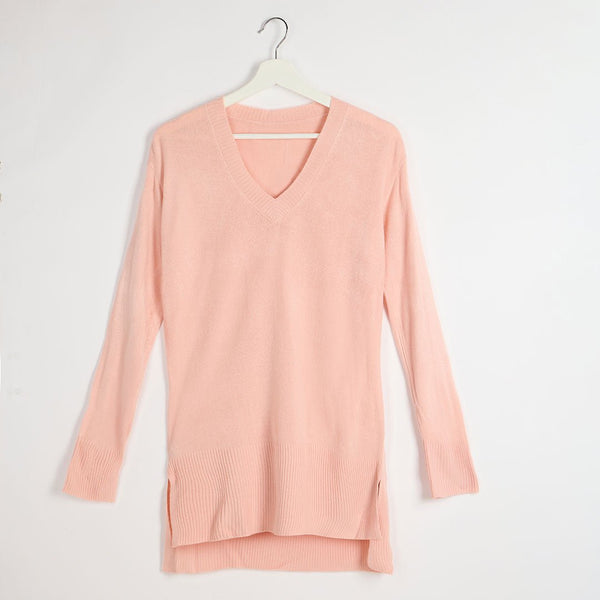 Ladies Pink V Neck Jumper from You Know Who's