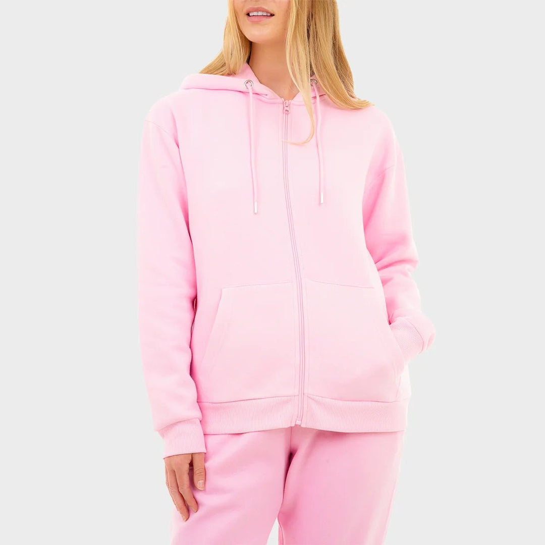 Ladies Pink Zip Through Hoodie from You Know Who's