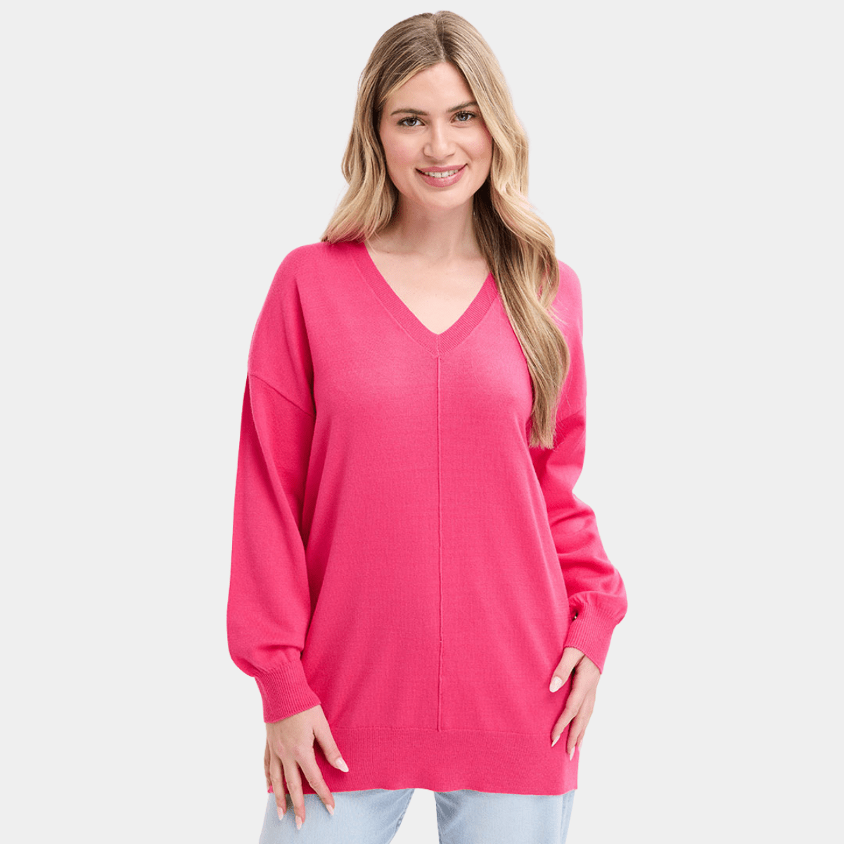 Ladies Plain V Neck Jumper from You Know Who's
