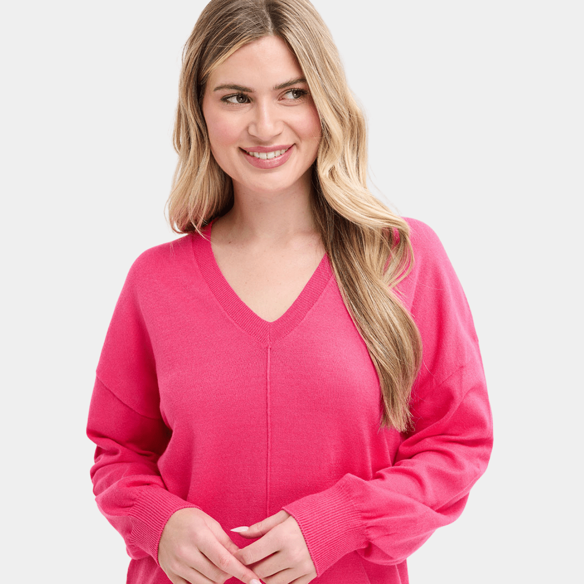 Ladies Plain V Neck Jumper from You Know Who's