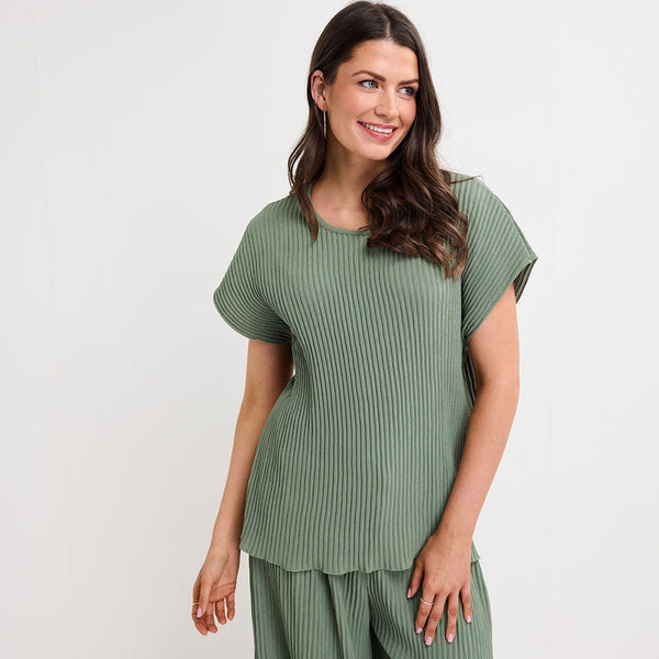 Ladies Plisse Ribbed Top from You Know Who's