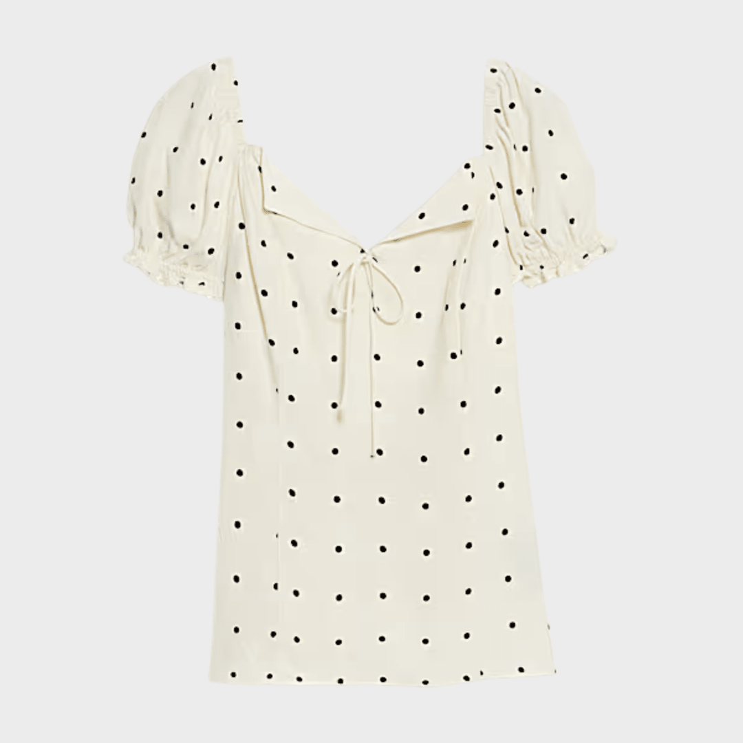 Ladies Polka Dot Puff Sleeve Top from You Know Who's