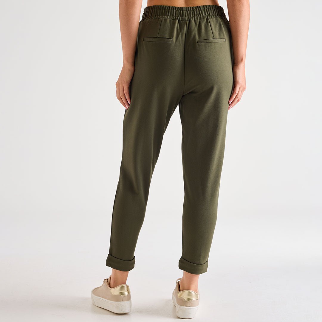 Ladies Ponte Jogger Khaki from You Know Who's