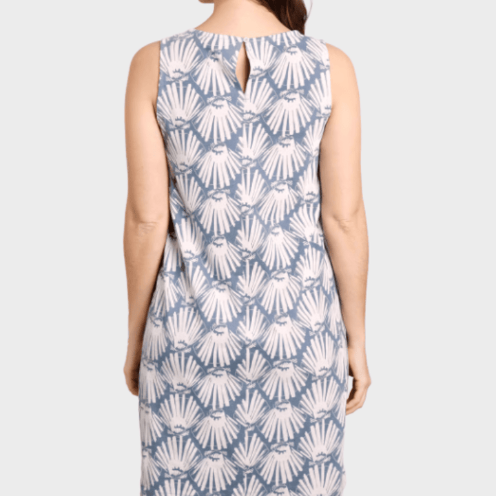 Ladies Printed Dress Shell Blue from You Know Who's