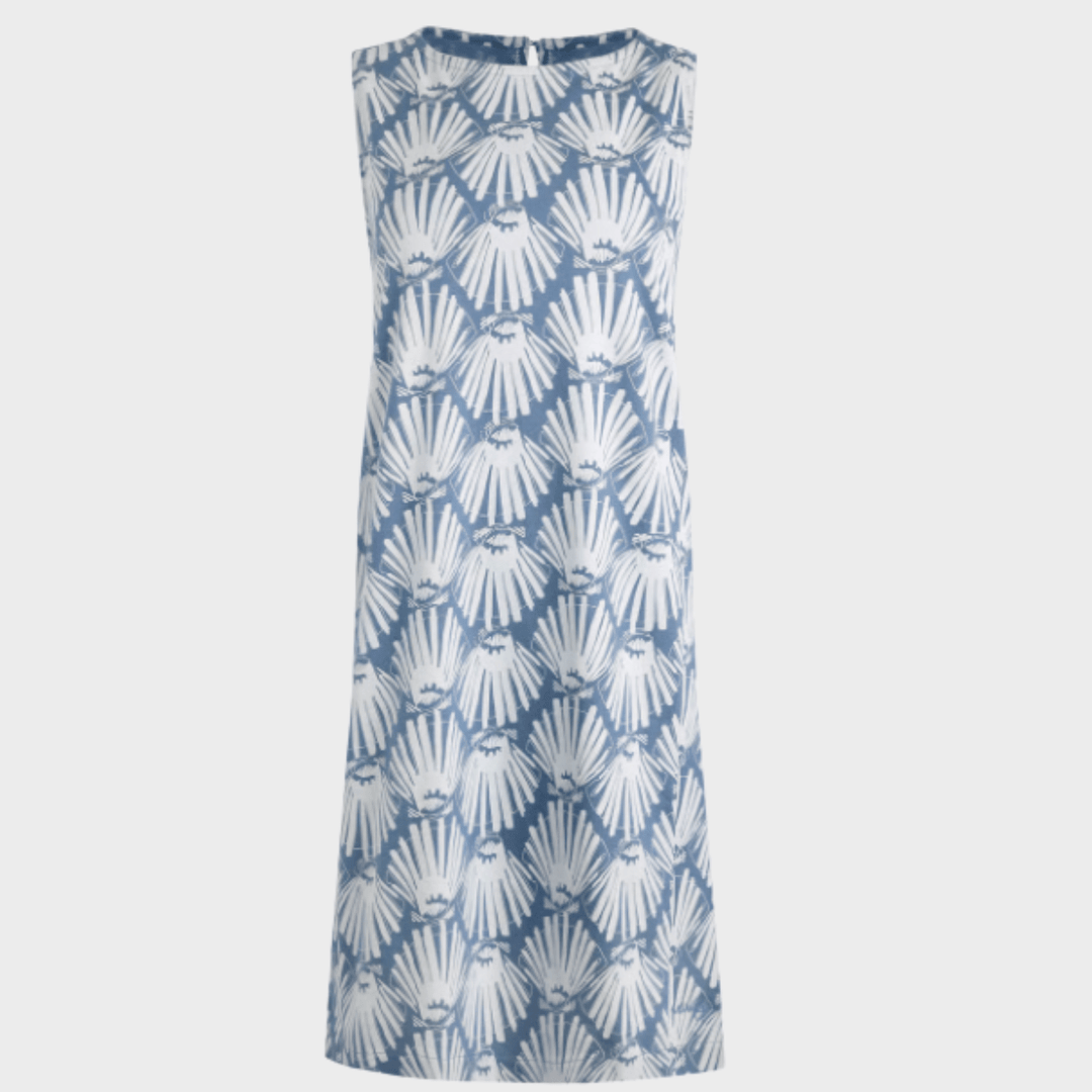 Ladies Printed Dress Shell Blue from You Know Who's