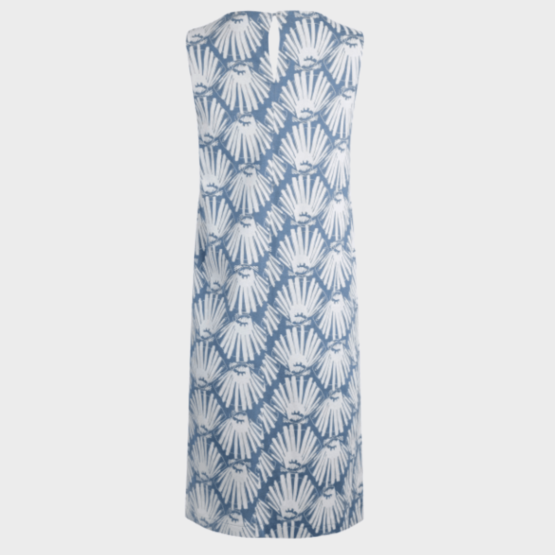 Ladies Printed Dress Shell Blue from You Know Who's