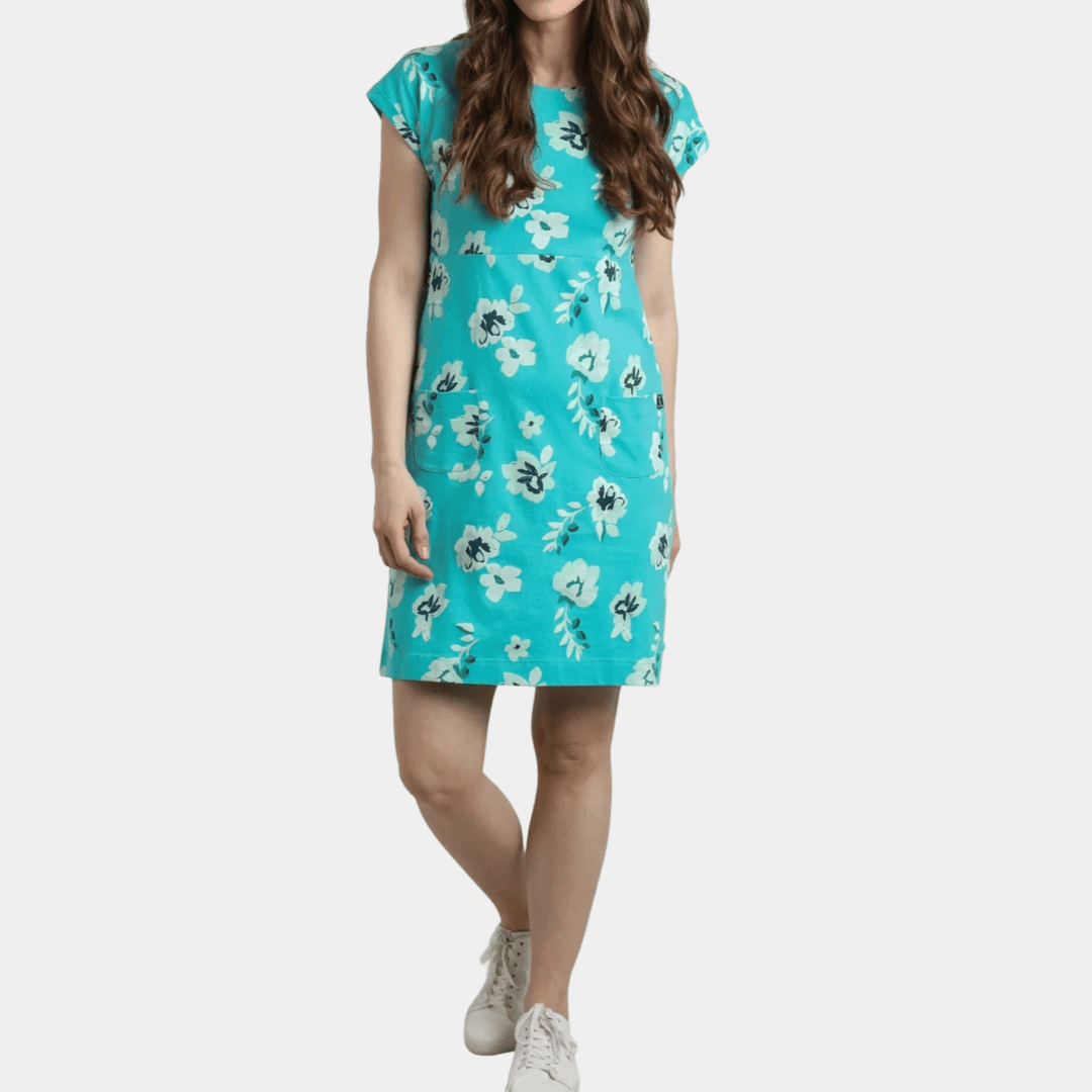 Ladies Printed Jersey Dress Aqua/Green from You Know Who's