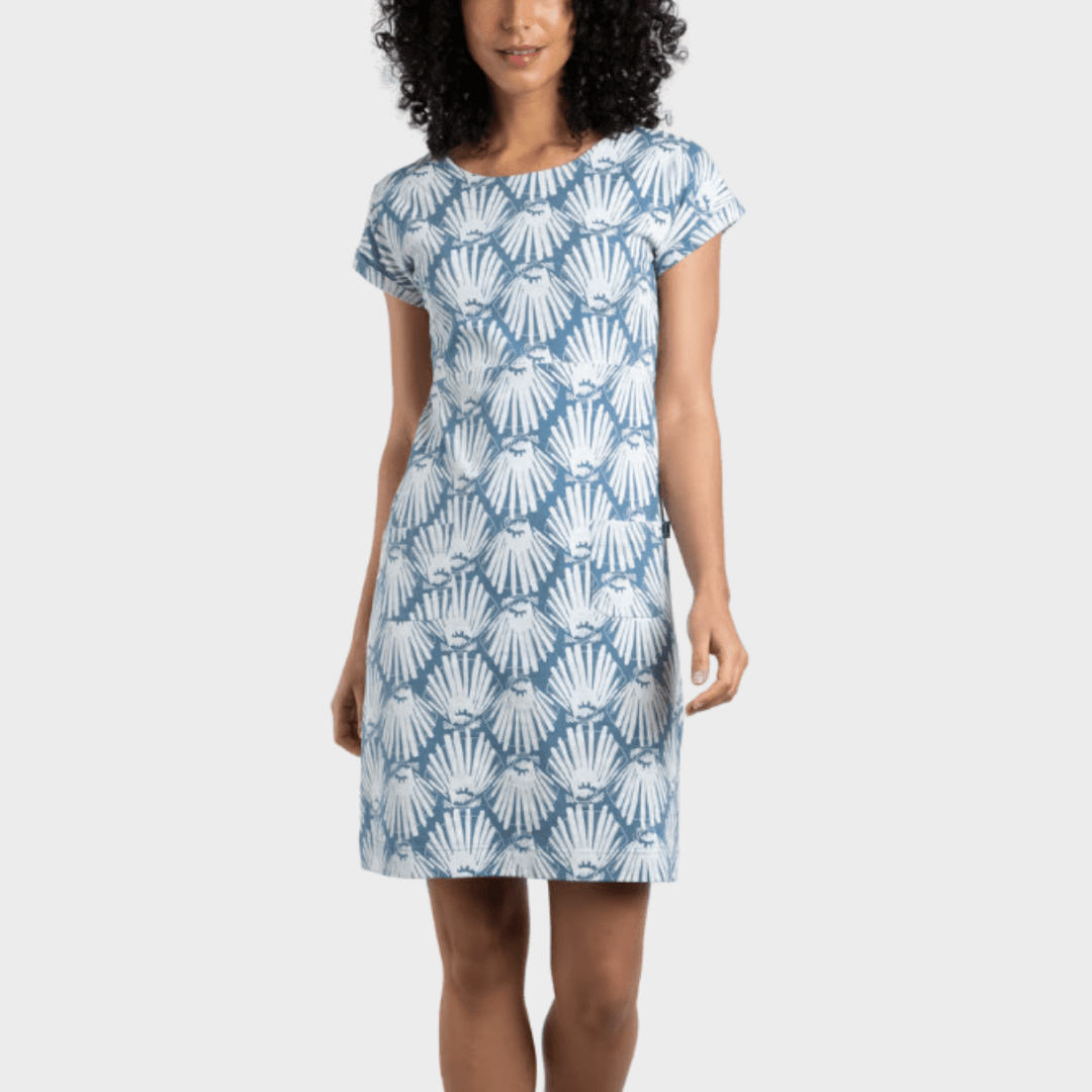 Ladies Printed Jersey Dress Blue/Lime from You Know Who's