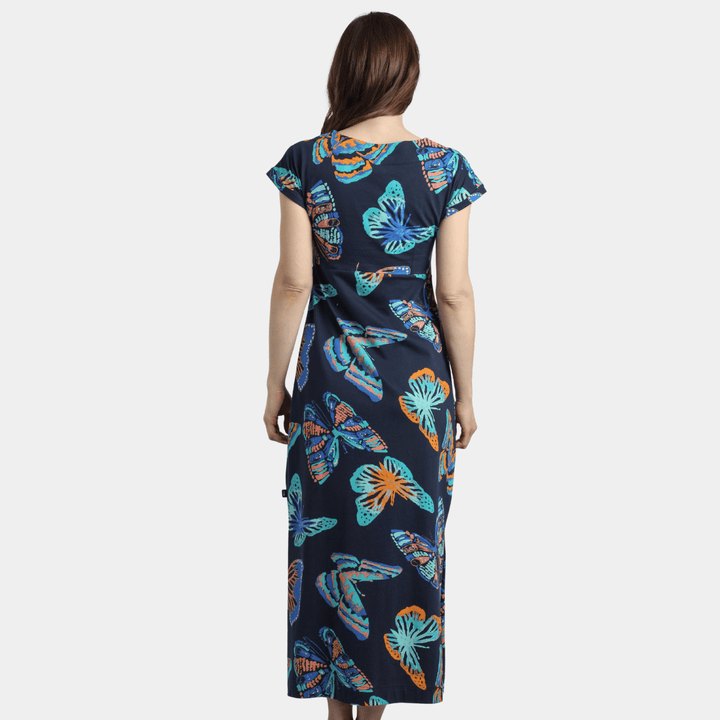 Ladies Printed Jersey Dress Navy/Coral from You Know Who's
