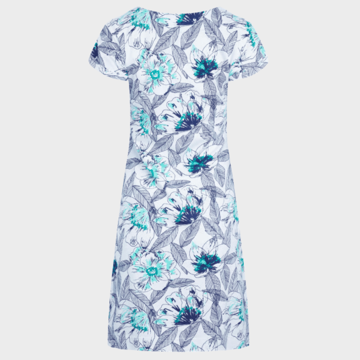 Ladies Printed Jersey Dress White/Green from You Know Who's