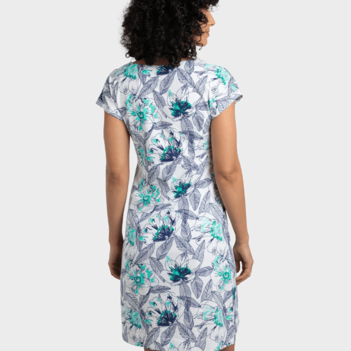 Ladies Printed Jersey Dress White/Green from You Know Who's