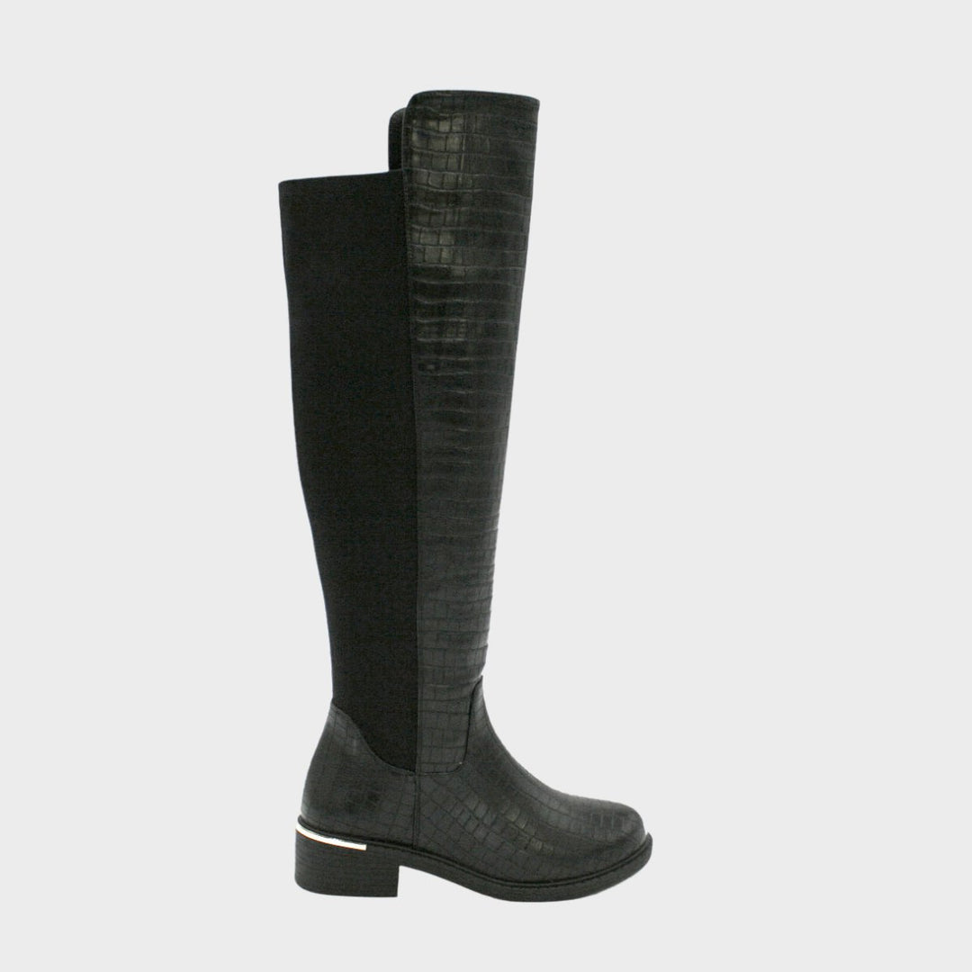 Ladies Pu Lycra Long Stretch Boots from You Know Who's