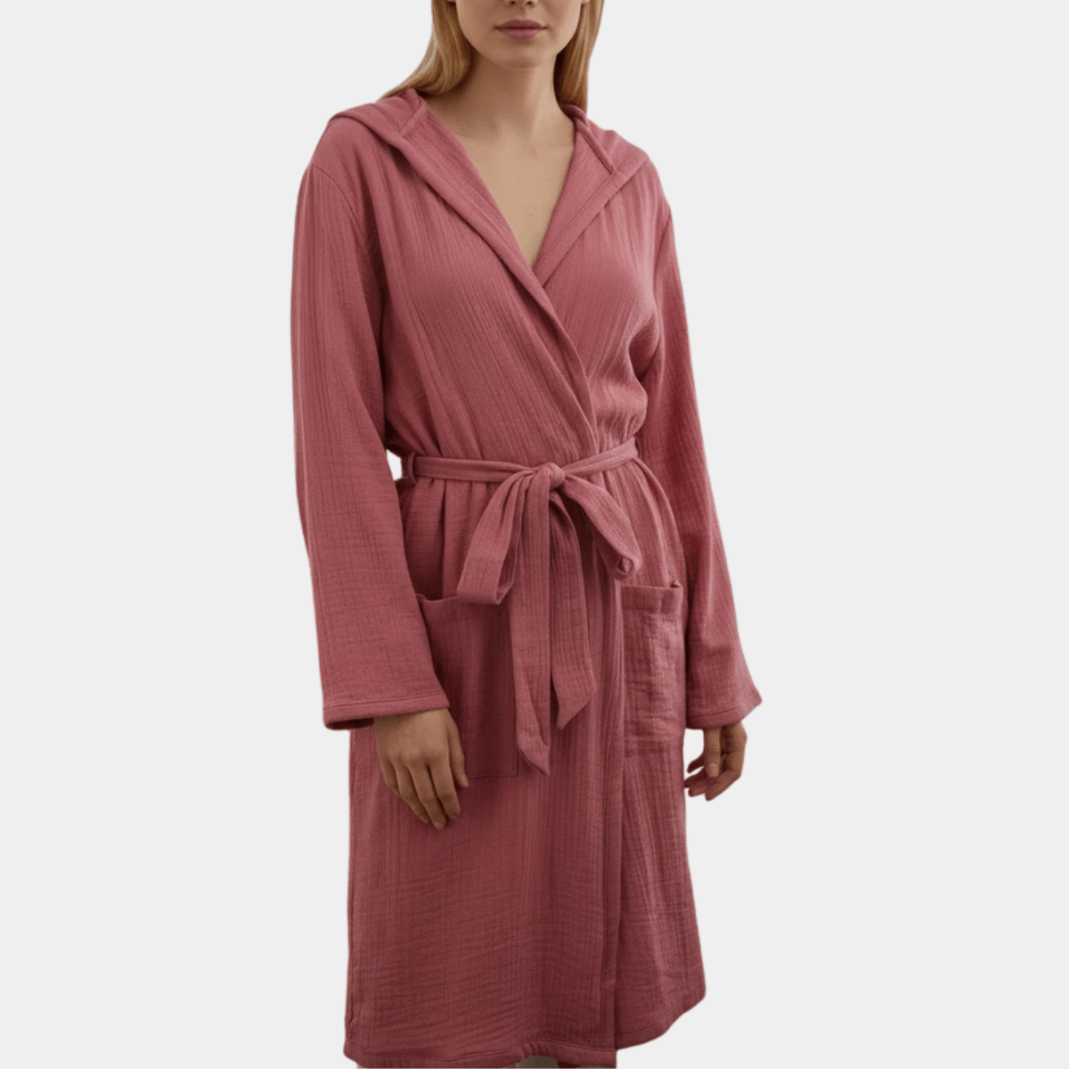 Ladies Pure Cotton Hooded Muslin Dressing Gown from You Know Who's