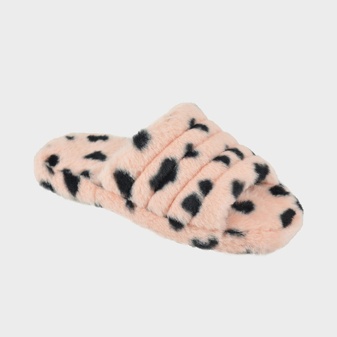 Ladies Quilted Pink Plush Slider Slippers from You Know Who's