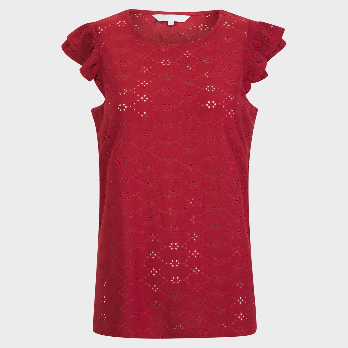 Ladies Red Flower Ruffle Sleeve Top from You Know Who's