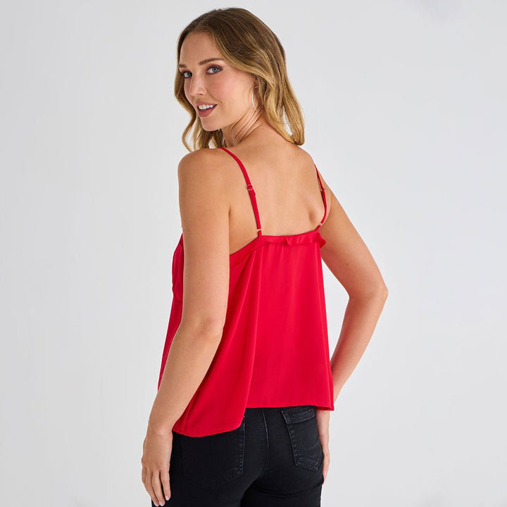 Ladies Red Frill Cami Vest from You Know Who's