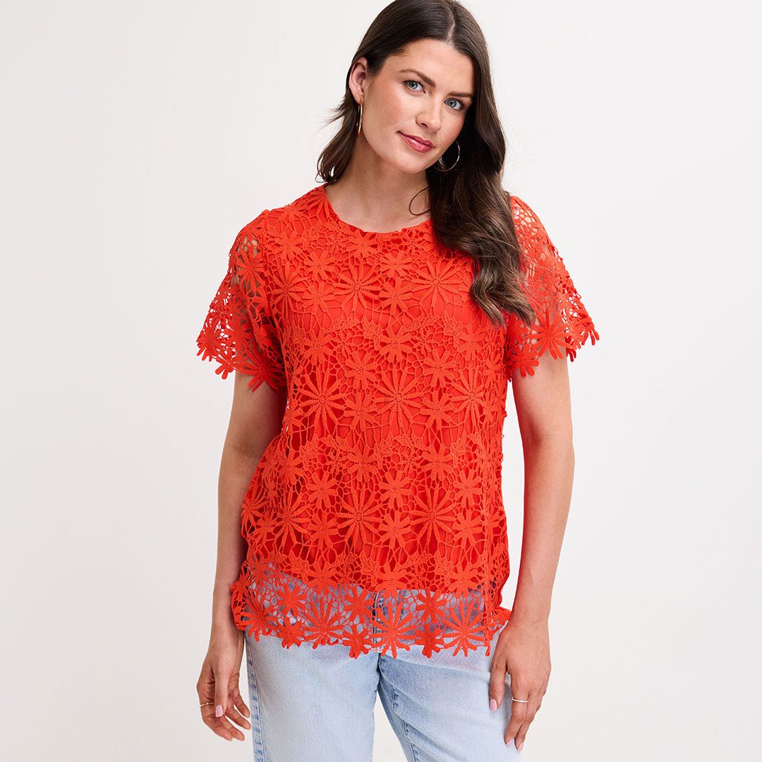 Ladies Red Front Top from You Know Who's