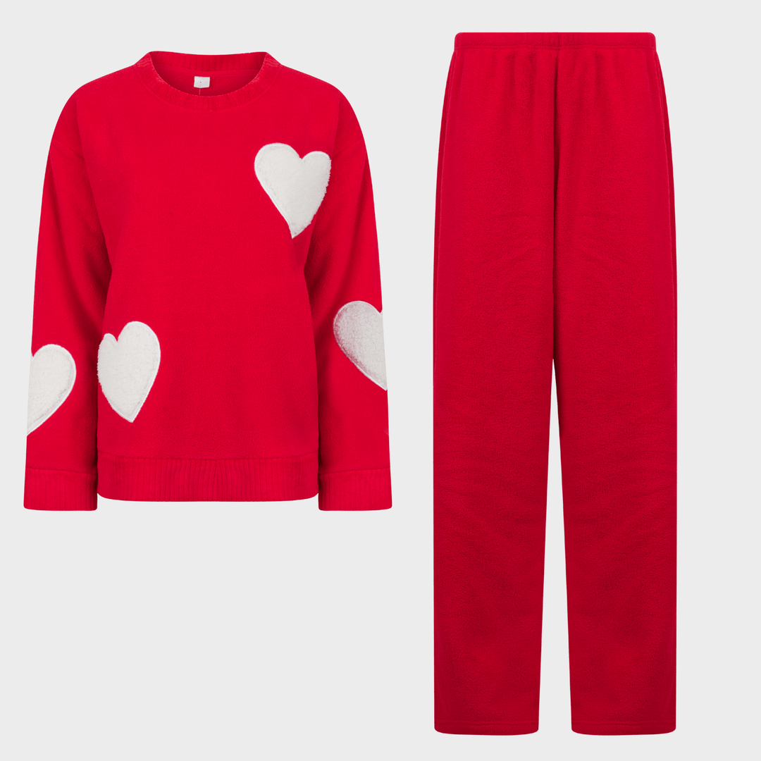 Ladies Red Hearts Lounge Set from You Know Who's