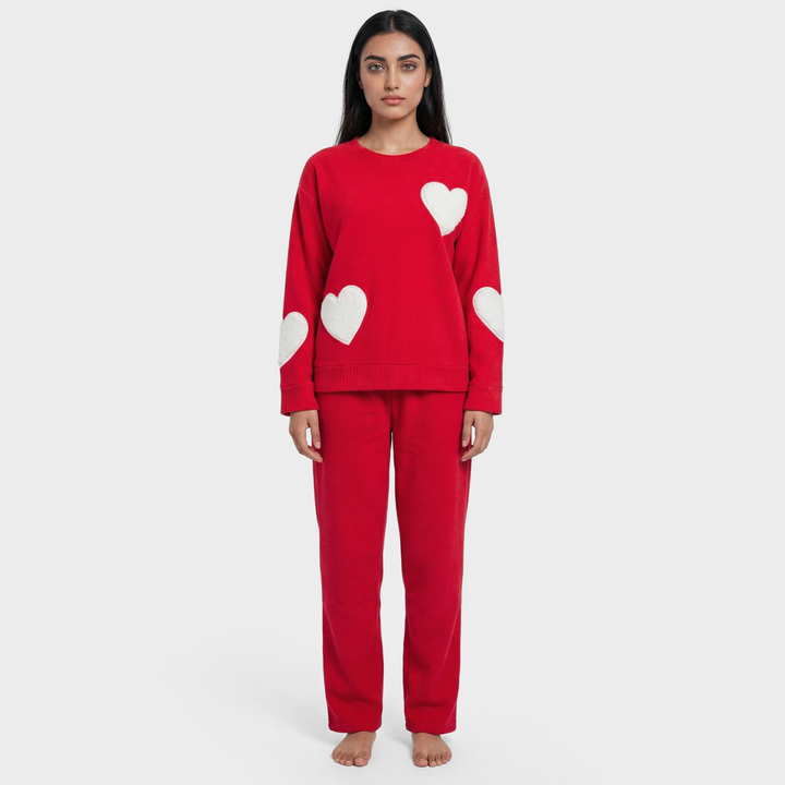 Ladies Red Hearts Lounge Set from You Know Who's