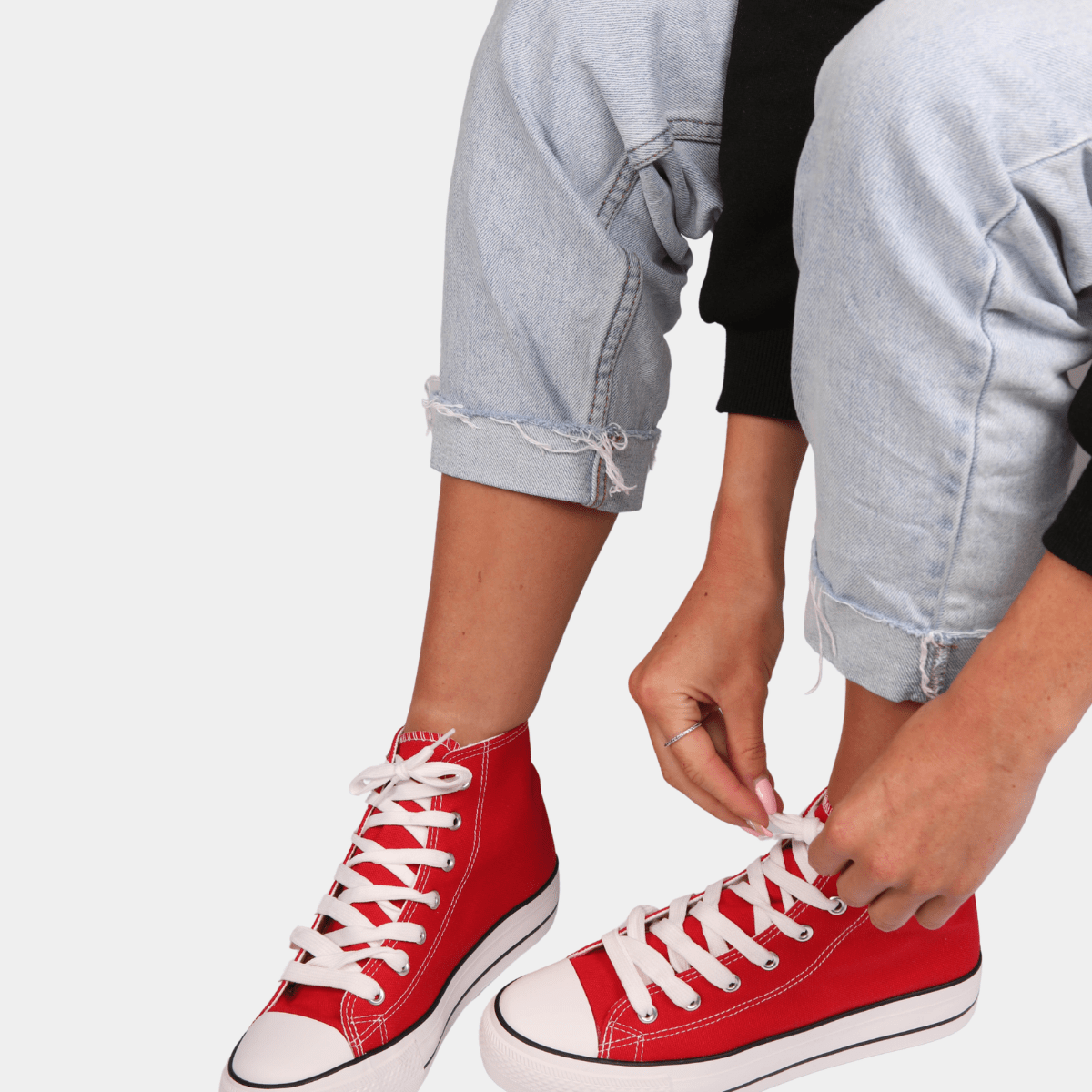 Ladies Red High Top Trainer from You Know Who's